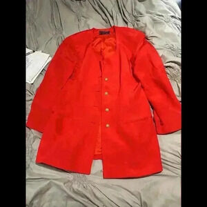 Two Button Single Breasted Dinner Blazer Red Suit Jacket EUC Vintage
